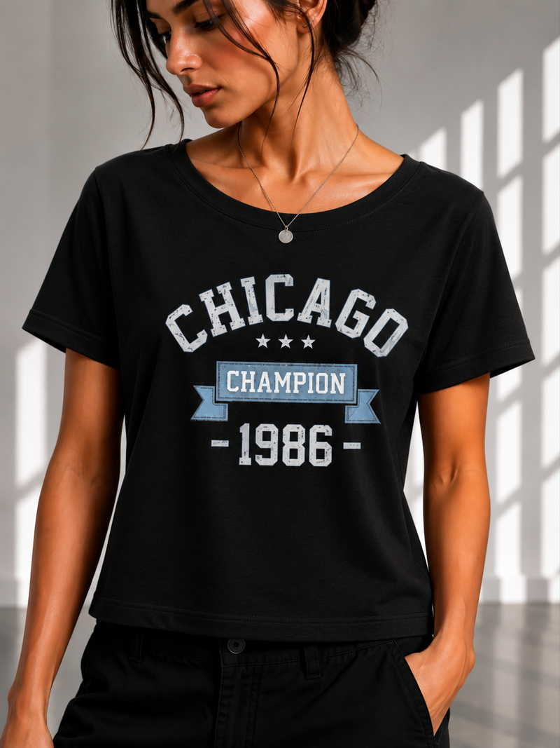Chicago Champion 1986 Cropped Tee