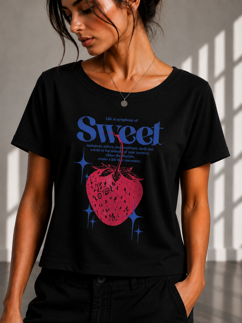 Sweet Strawberry Cropped Tee