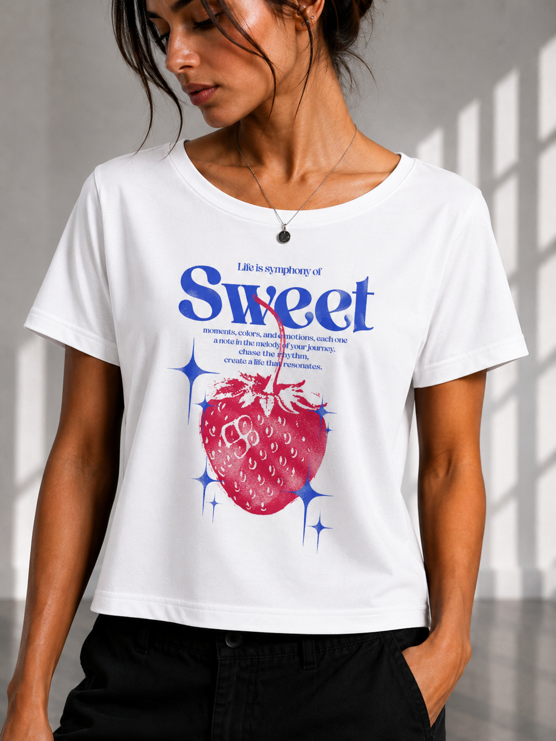 Sweet Strawberry Cropped Tee