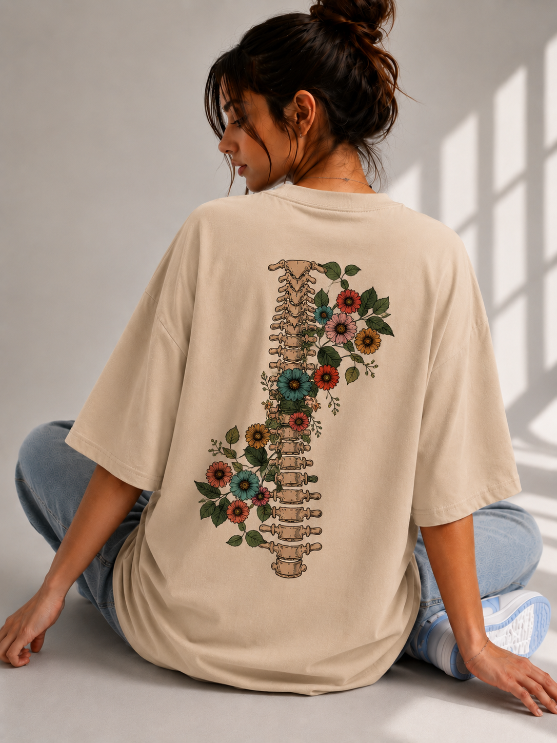 Floral Spine Oversized Tee