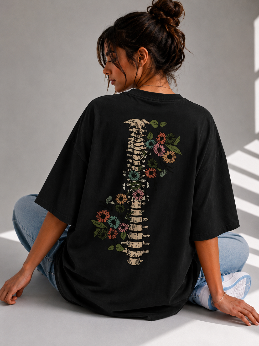 Floral Spine Oversized Tee