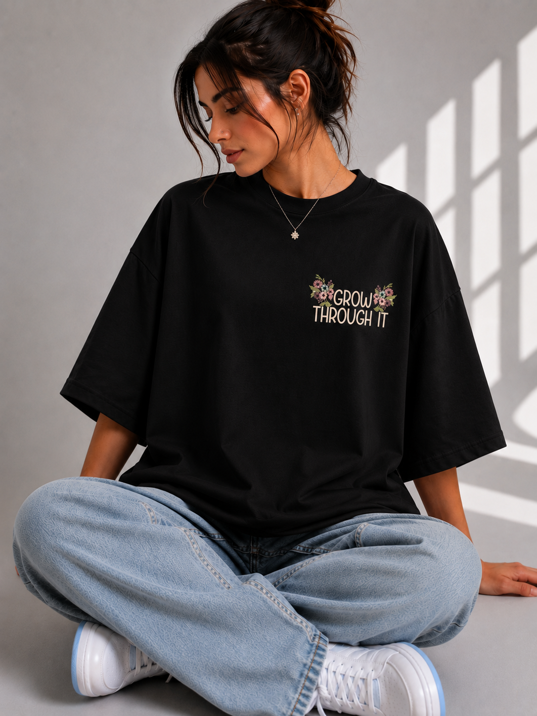 Floral Spine Oversized Tee