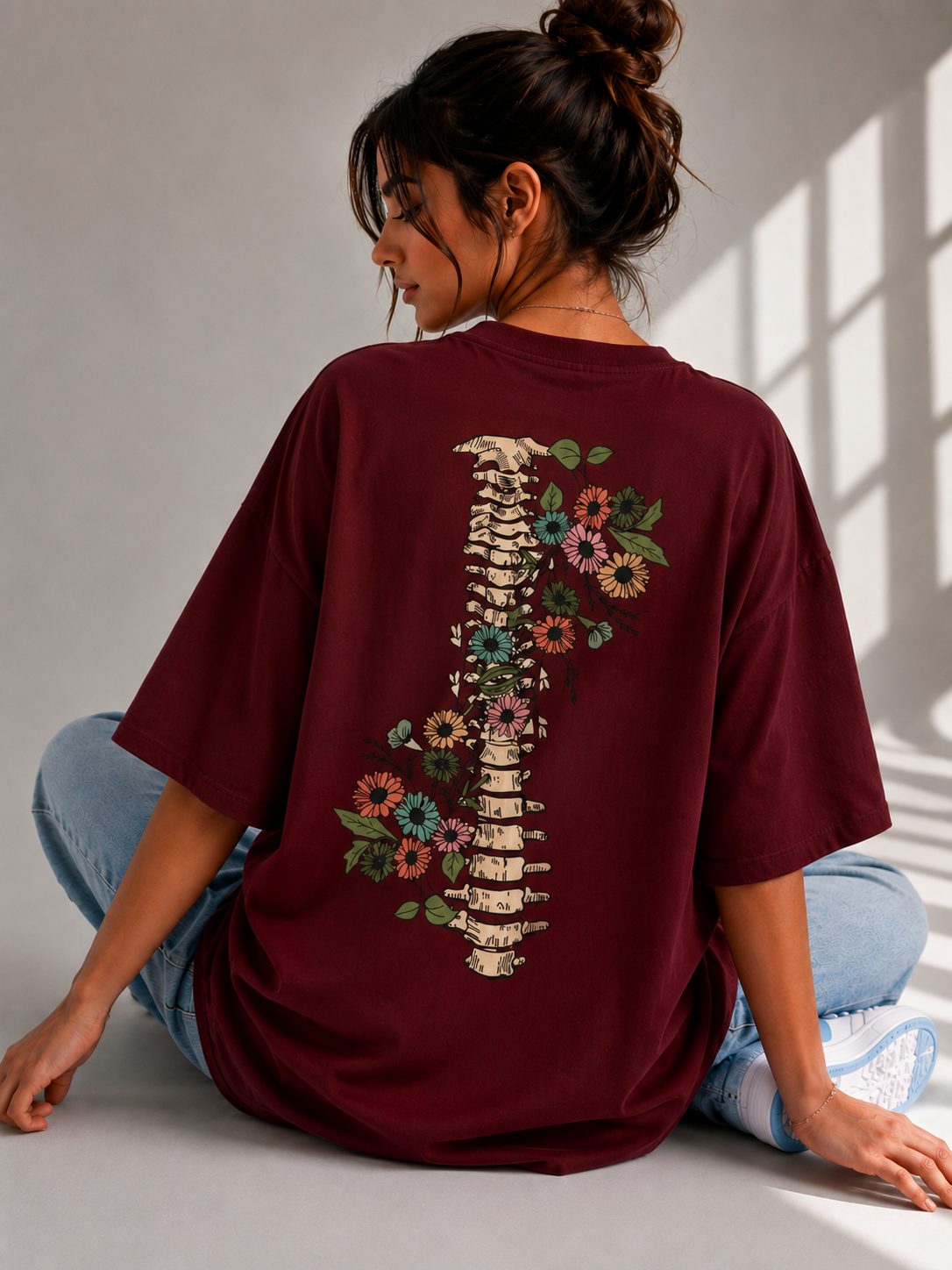 Floral Spine Oversized Tee