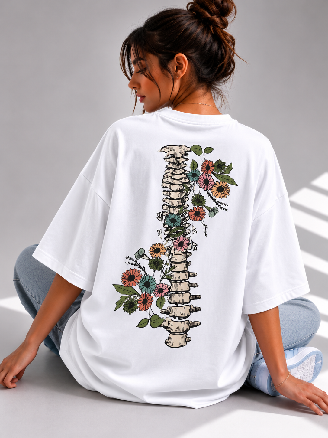 Floral Spine Oversized Tee