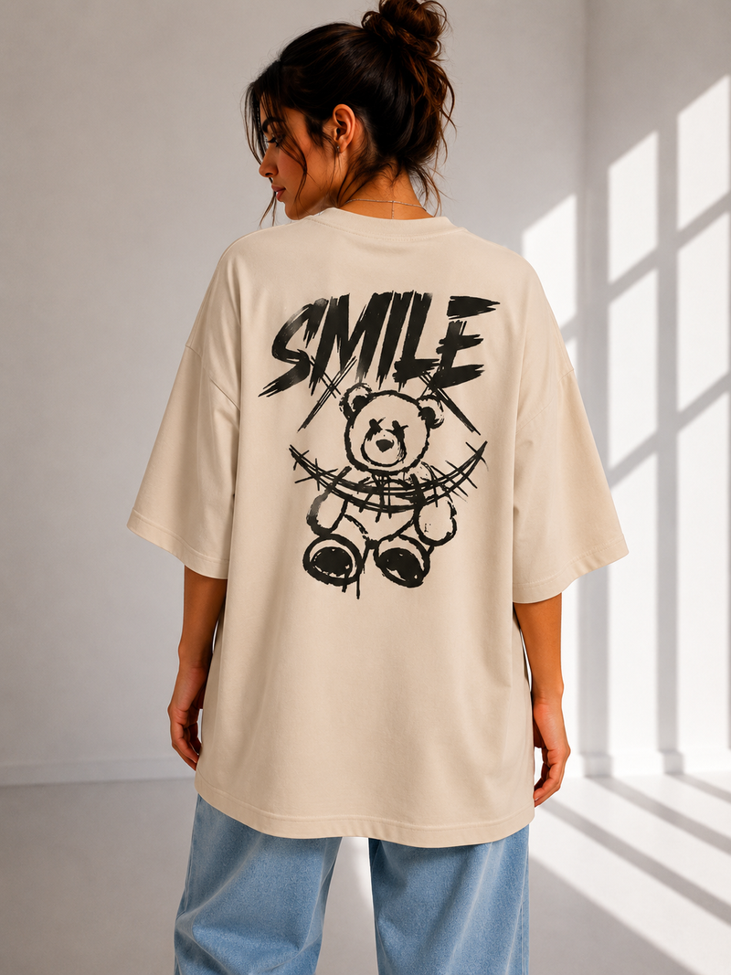 Smile Bear Oversized Tee