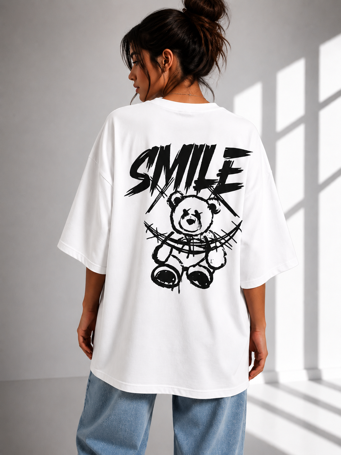 Smile Bear Oversized Tee