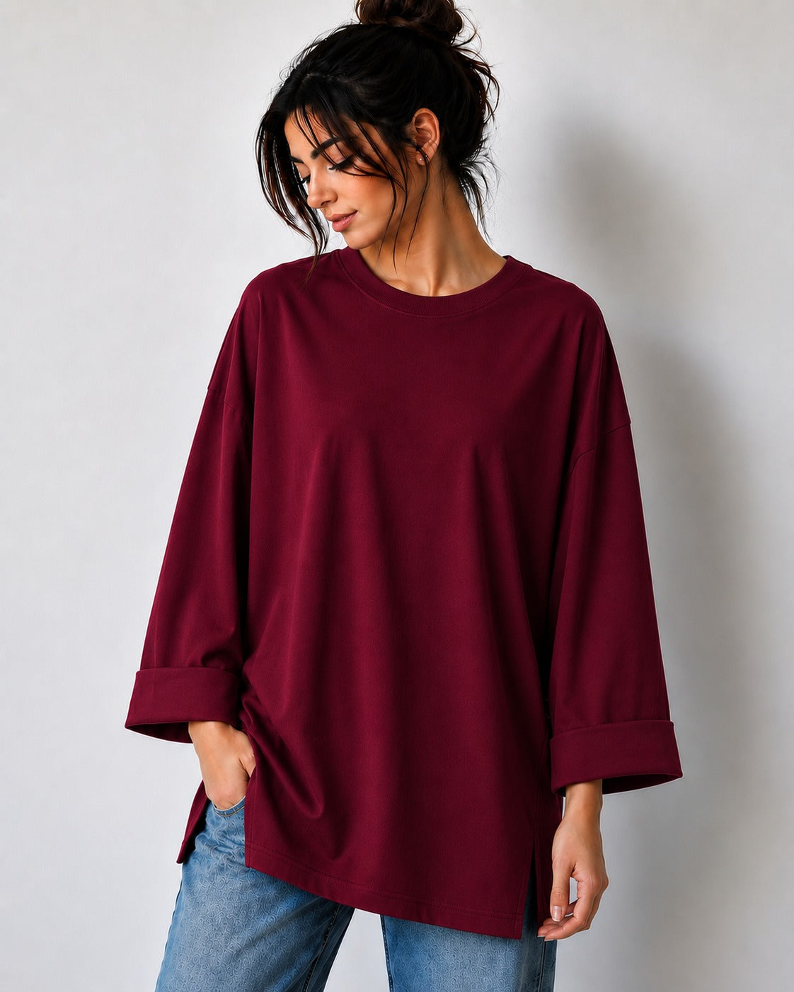 Oversized Mid-Sleeve Tee