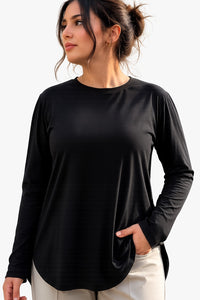 Basic Cotton Long-Sleeve Top