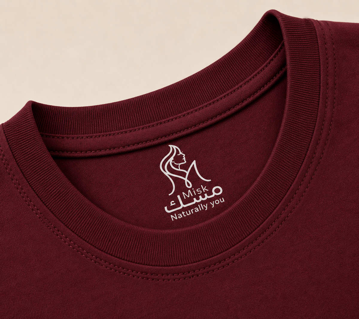 Misk neck label - burgundy